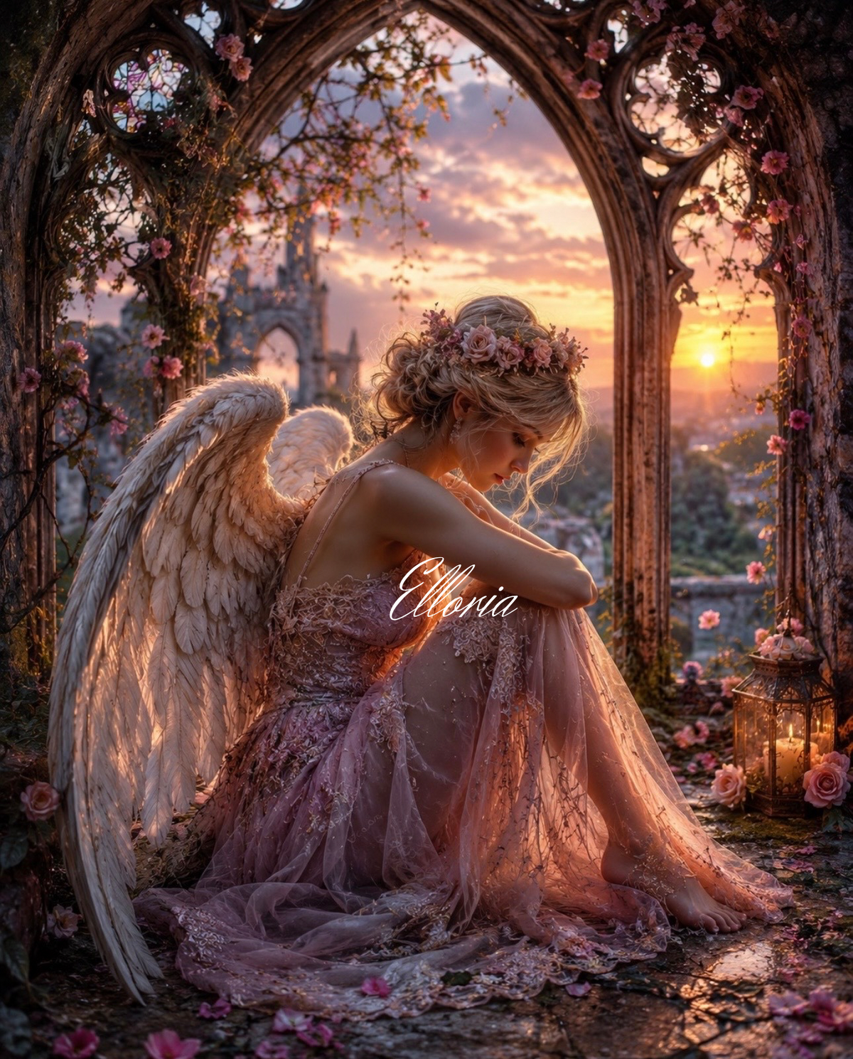 L’Ange au crépuscule – Diamond Painting ange féerique | Elloria