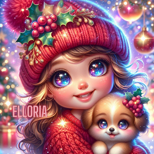 💎 Diamond Painting – Petite Étoile et son chiot de Noël
