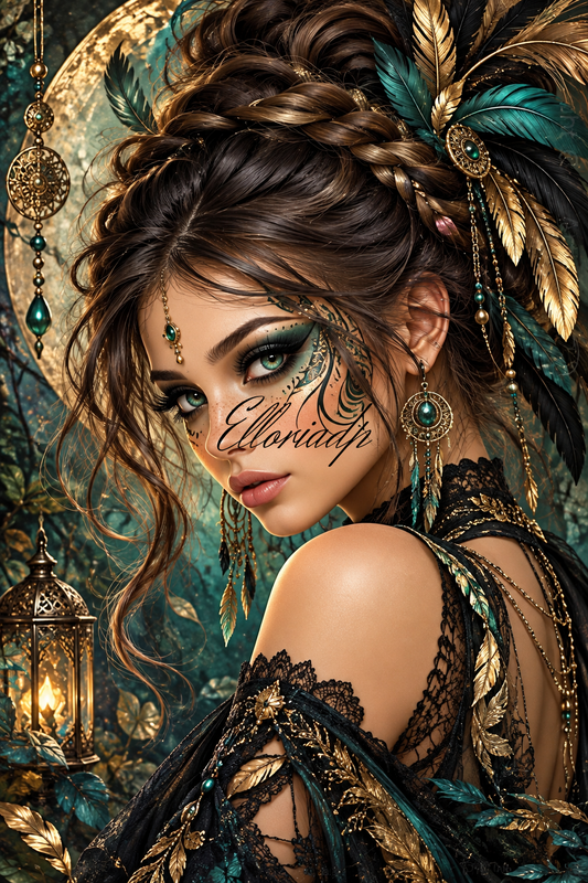 L’Âme d’Émeraude – Diamond Painting femme bohème | Elloria