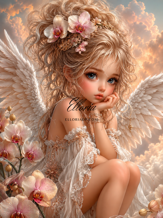 Diamond Painting Petite Ange Féerique – Ailes Célestes & Douceur Romantique | Collection Premium Elloria