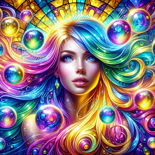 🌈 Kit Diamond Painting Elloria – “Saphira, l’Enchanteresse des Couleurs”