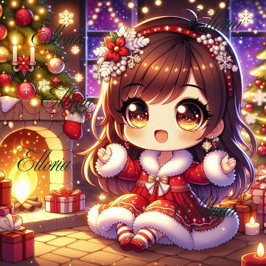 🎅 Kit Diamond Painting Elloria – “Lila, Magie de Noël”