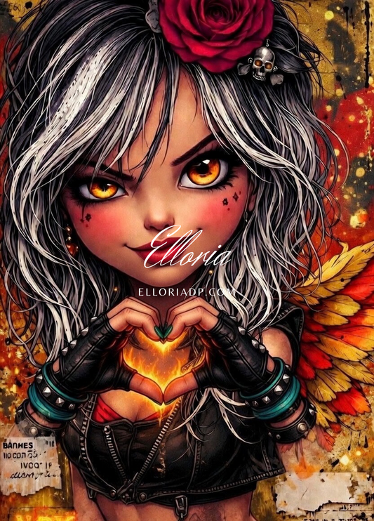 Diamond Painting Dark & Son Cœur de Feu – Rebelle Enchantée | Elloria