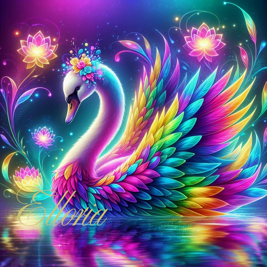 Diamond Painting – Cygne « Plumes Arc-en-ciel » 🌈✨🦢