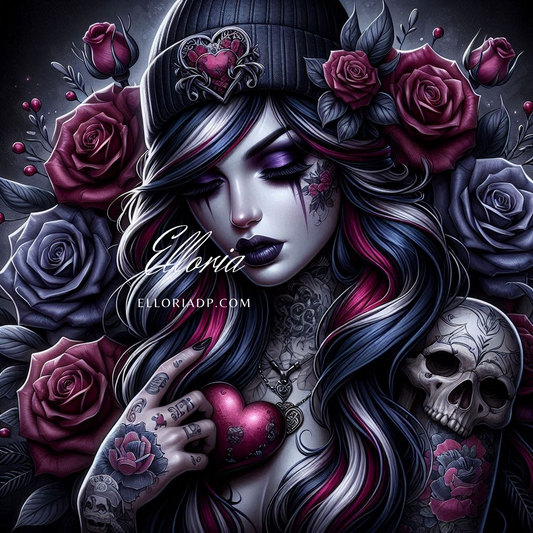 🖤 **Elloria – Diamond Painting

Cœur d’Ombre Éternelle**