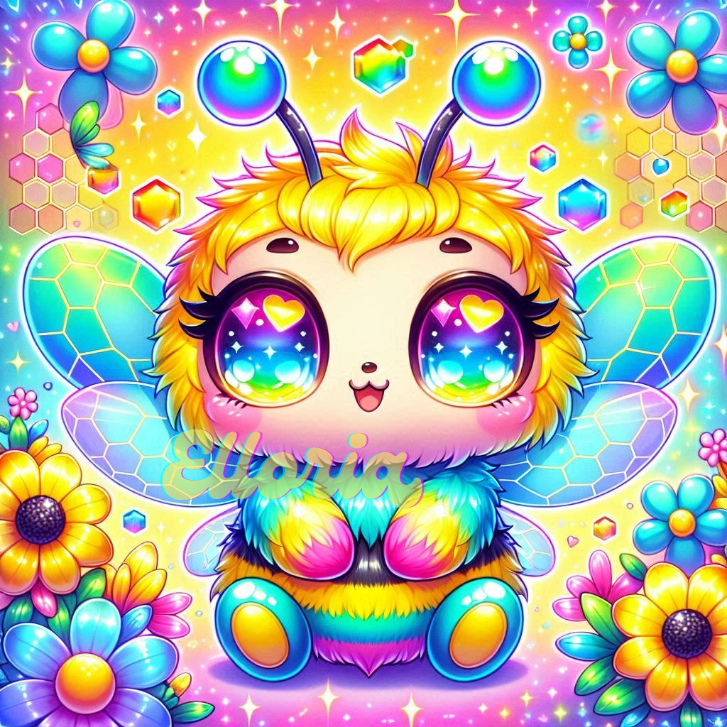 Kit Diamond Painting – Lila l’Abeille Magique 🐝🌈✨