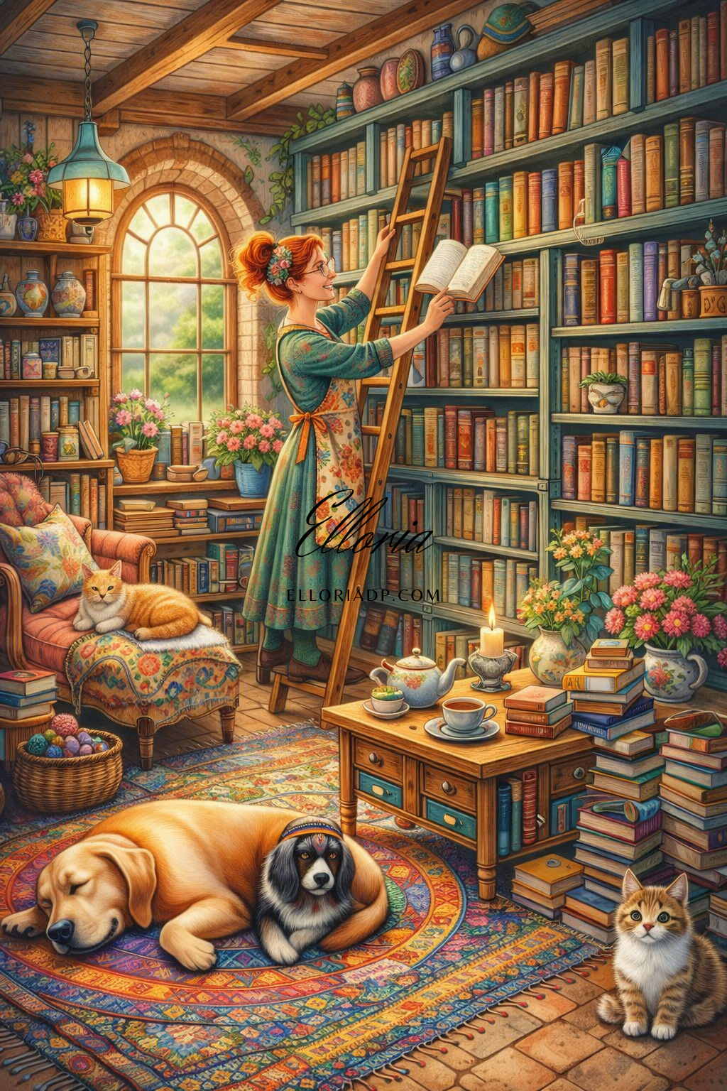 📚 Elloria – Diamond Painting “La Gardienne des Histoires”