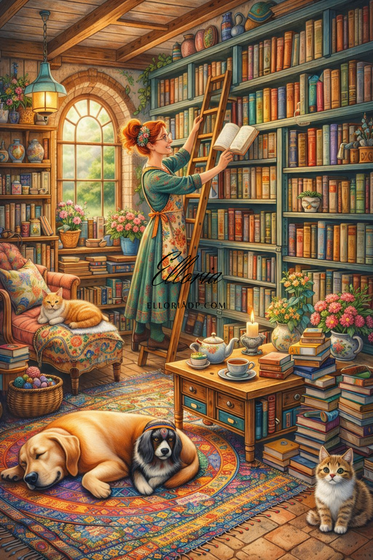 📚 Elloria – Diamond Painting “La Gardienne des Histoires”