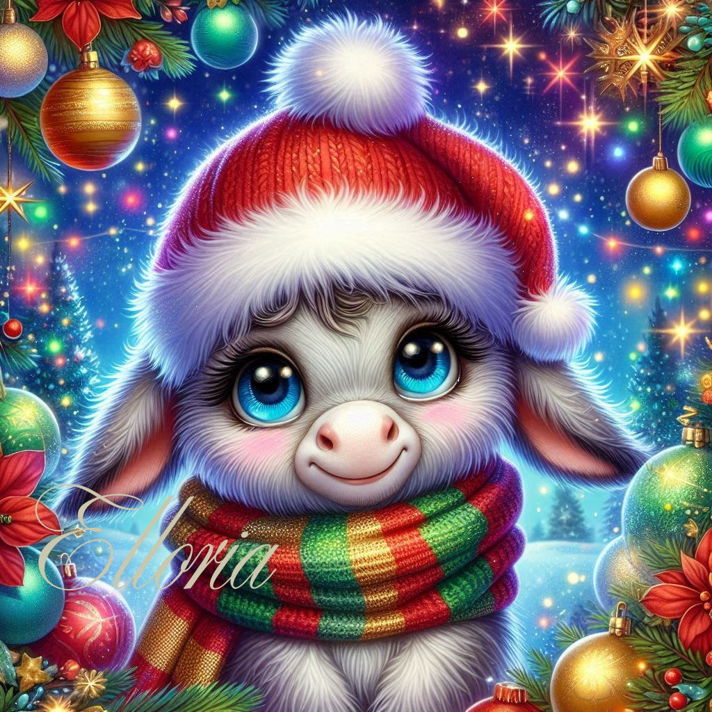 Diamond Painting – Petit Âne de Noël 🎅🧣✨