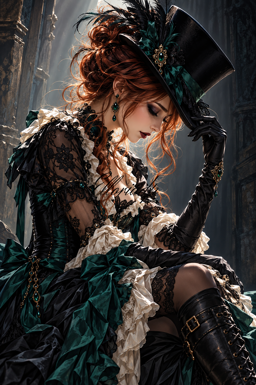 L’Émeraude de Minuit – Diamond Painting Gothique | Elloria