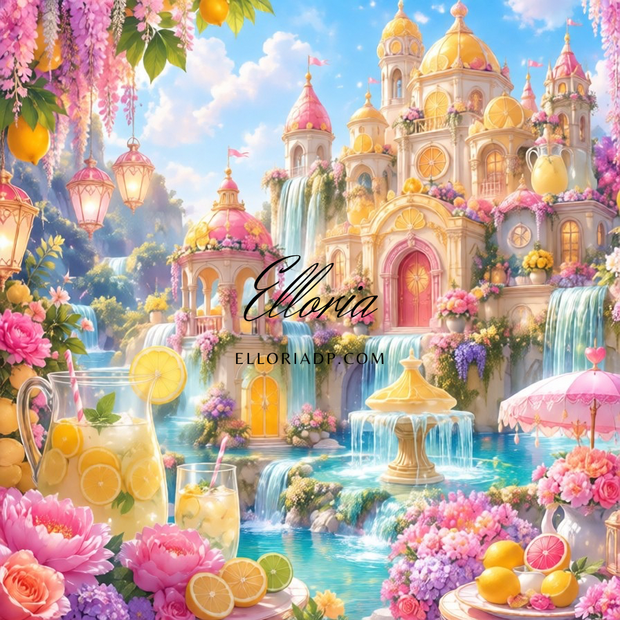 Diamond Painting Palais des Citrons – Royaume Féerique & Cascades Enchantées | Collection Premium Elloria
