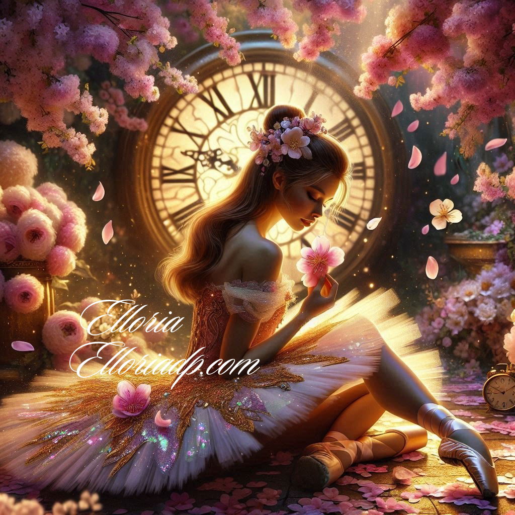 ⏳ Diamond Painting – Élena et l’Heure Enchantée (Collection : Elloria – Réalisme Magique)