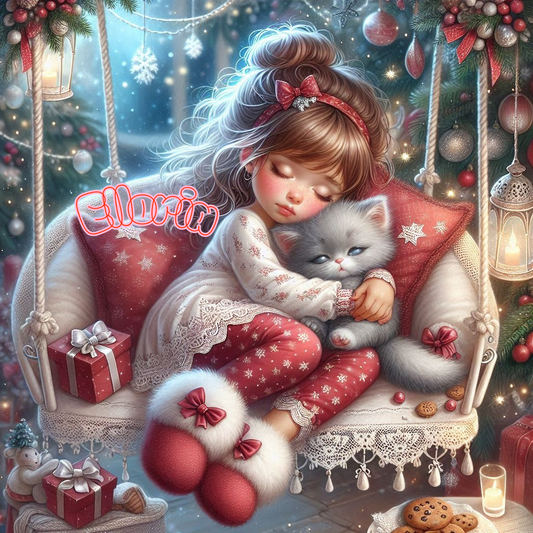 🐾 Diamond Painting | Léonie & le Petit Chat d’Hiver | Collection Elloria