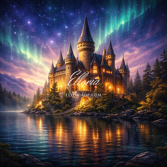 Diamond Painting Château Magique & Aurores Boréales – Nuit Enchantée | Elloria