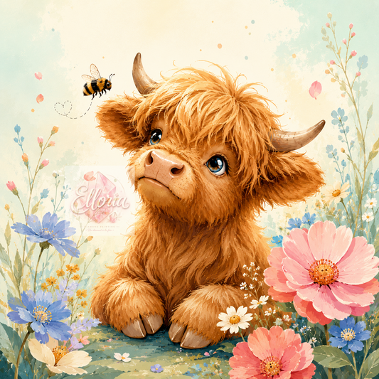 Diamond Painting Bébé Highland & Abeille | Elloria