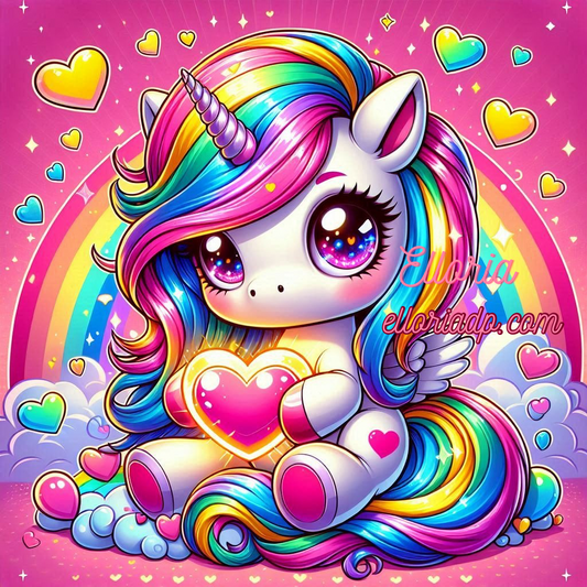 Diamond Painting – Luna la Licorne Arc-en-Ciel