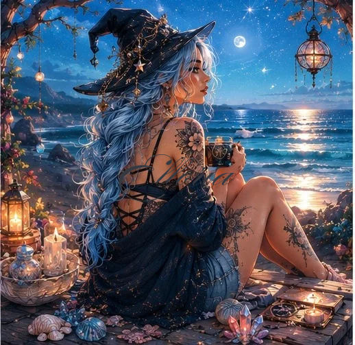 Diamond Painting Sorcière de la Lune | Elloria