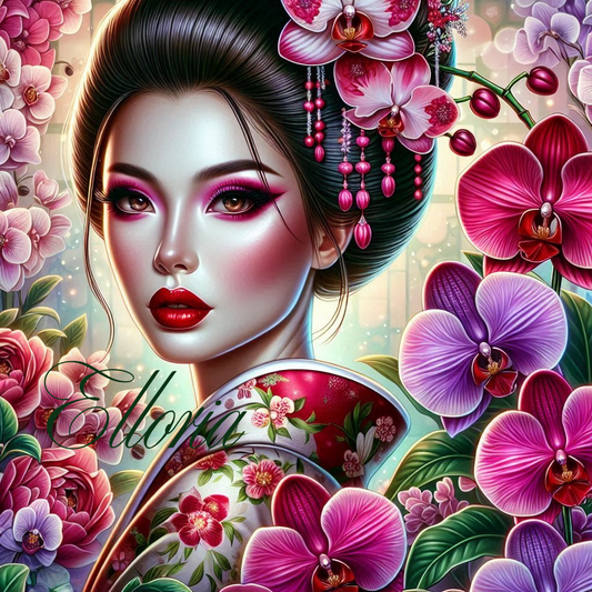 Diamond Painting – Geisha aux Orchidées “Hana”