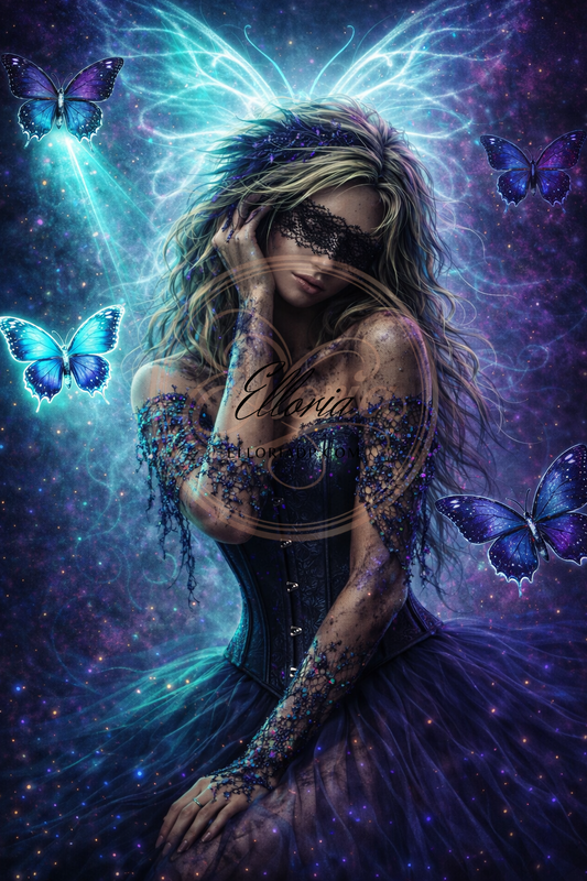 Diamond Painting Fée Nocturne aux Papillons – Énergie Cosmique | Elloria