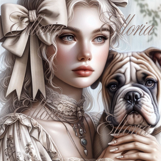 🐾 Kit Diamond Painting Elloria – “Élise & son fidèle ami”