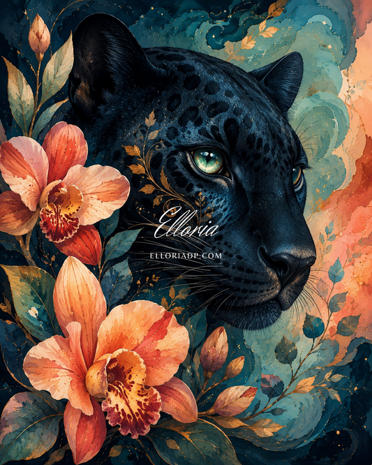 L’Éclat de la Panthère Noire – Diamond Painting Félin | Elloria