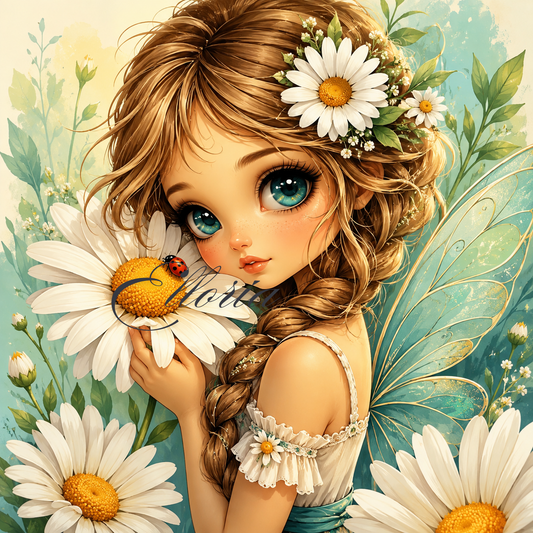 Diamond Painting Cœur de Marguerite – Fée Fleurie | Elloria