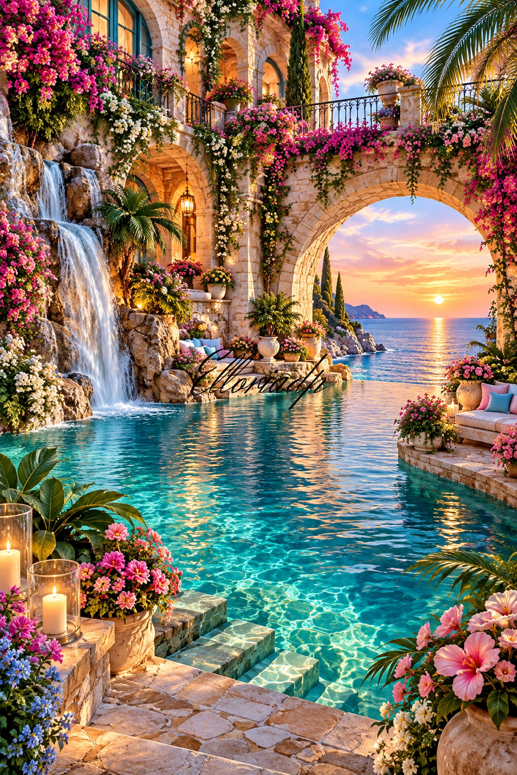 L’Escale turquoise – Diamond Painting paysage méditerranéen | Elloria