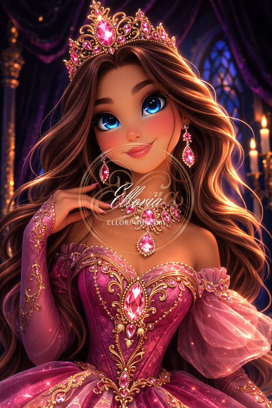 👑 La Princesse aux Joyaux Roses
Elloria Diamond Painting