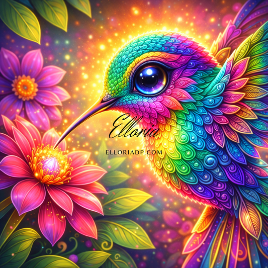 Diamond Painting Rainbow Hummingbird – Elloria