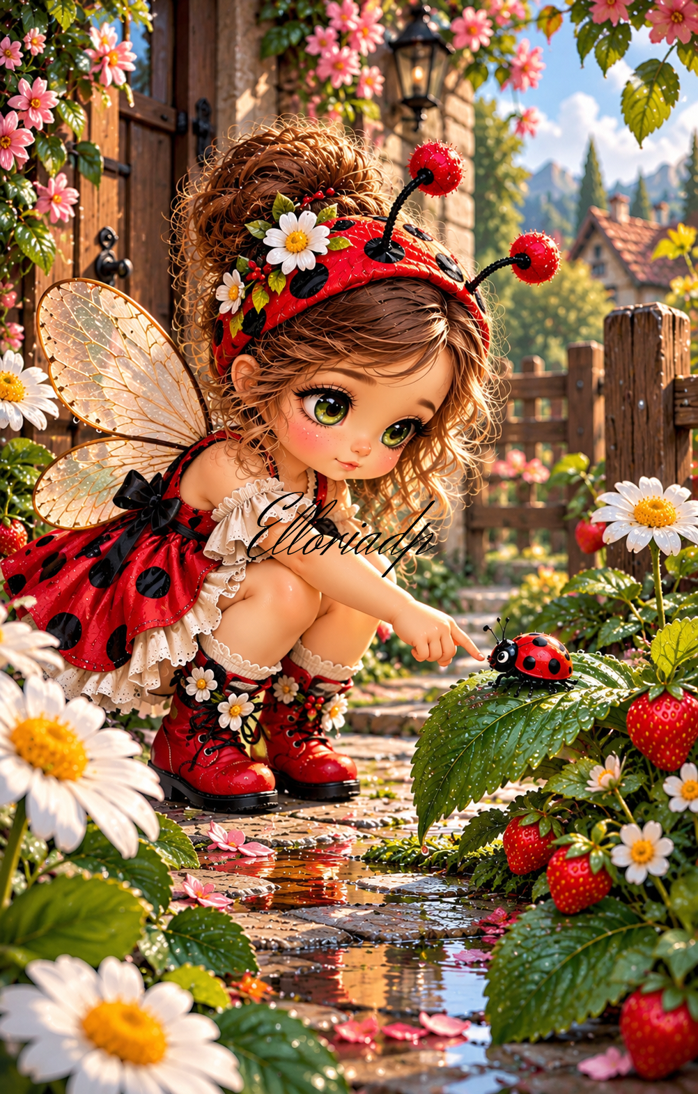 La Petite Gardienne des Coccinelles – Diamond Painting | Elloria