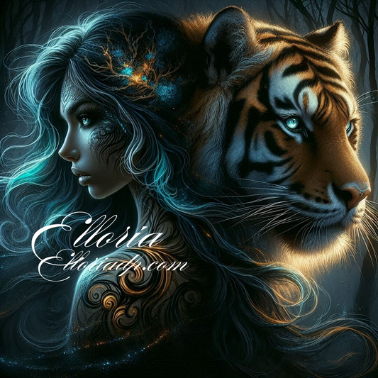 ✨ Diamond Painting | L’Ombre de Nyra et le Tigre des Brumes 🐅🌙