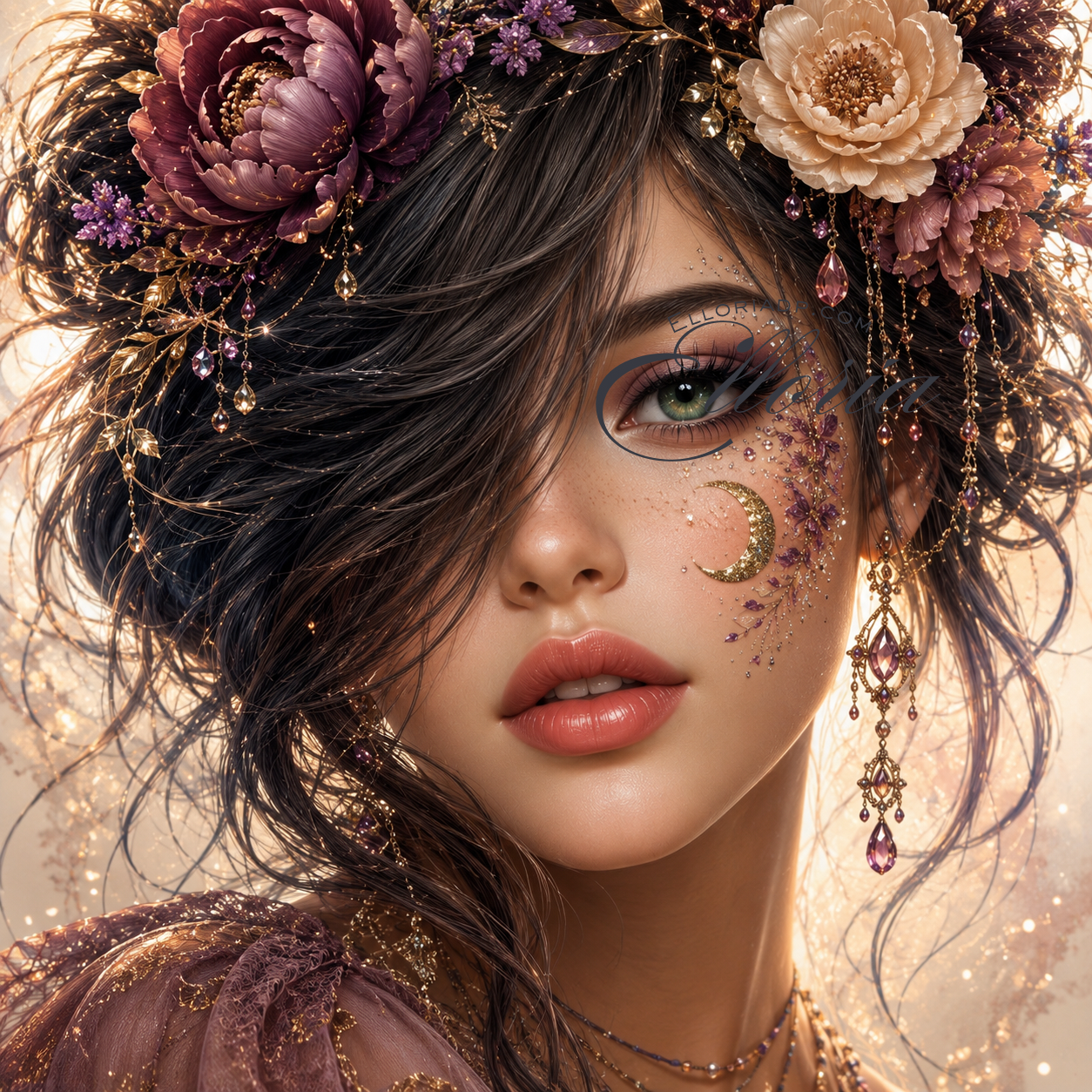 Diamond Painting Secret de Lune – Portrait Mystique | Elloria