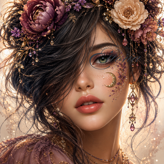 Diamond Painting Secret de Lune – Portrait Mystique | Elloria