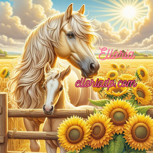 Diamond Painting – Solara et Épi, chevaux des champs ensoleillés