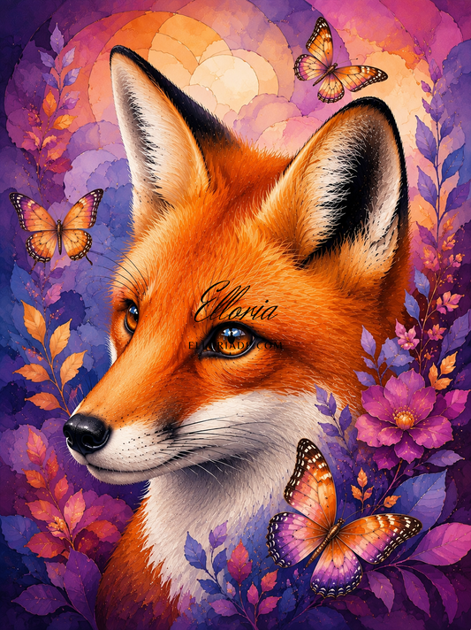 L’Éclat Sauvage – Diamond Painting Renard & Papillons | Elloria