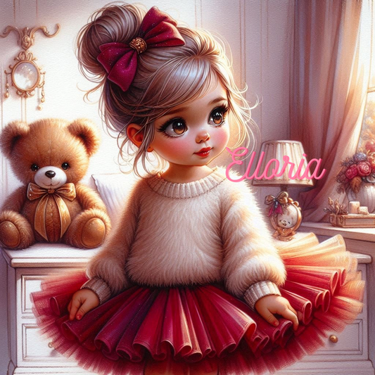 Diamond Painting – La petite Éloane et son doudou 🧸✨