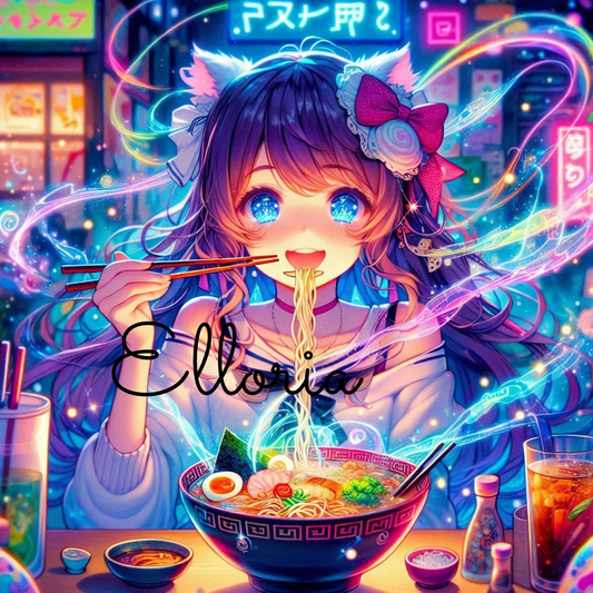 🍜✨ Diamond Painting | La Gourmande Magique au Ramen | Collection Elloria Kawaii Night