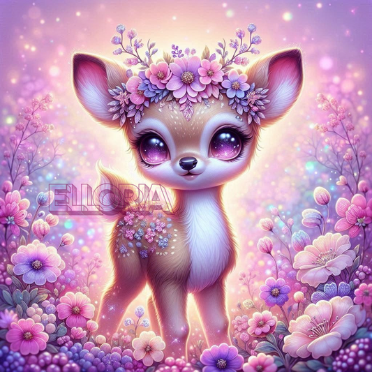 Diamond Painting – Lila, le faon féerique aux yeux d’étoiles