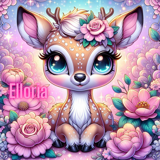 💎 Diamond Painting – Faon Fleuri Enchanté