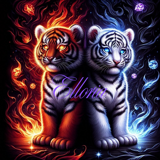 Diamond Painting – Kael & Niva, les Tigres du Feu et de la Glace