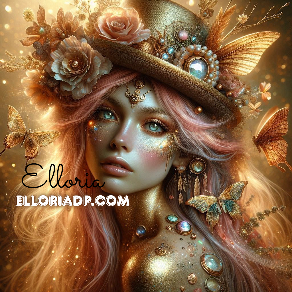 🦋 Diamond Painting – Aurélia, la Muse Dorée (By Elloria)