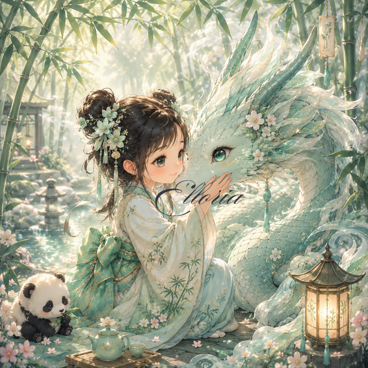 Diamond Painting Dragon de Jade – Fée & Panda | Elloria