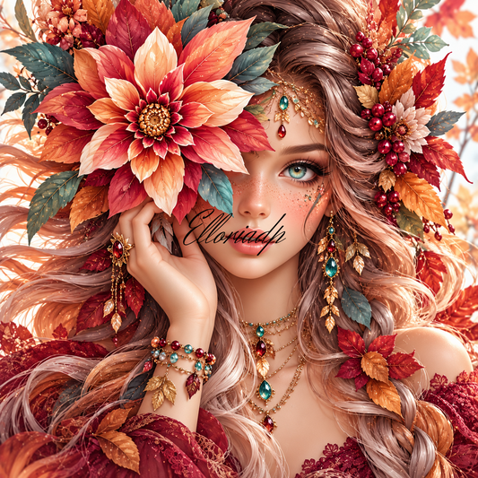 L'Éclat de l'Automne – Diamond Painting Femme Féerique | Elloria