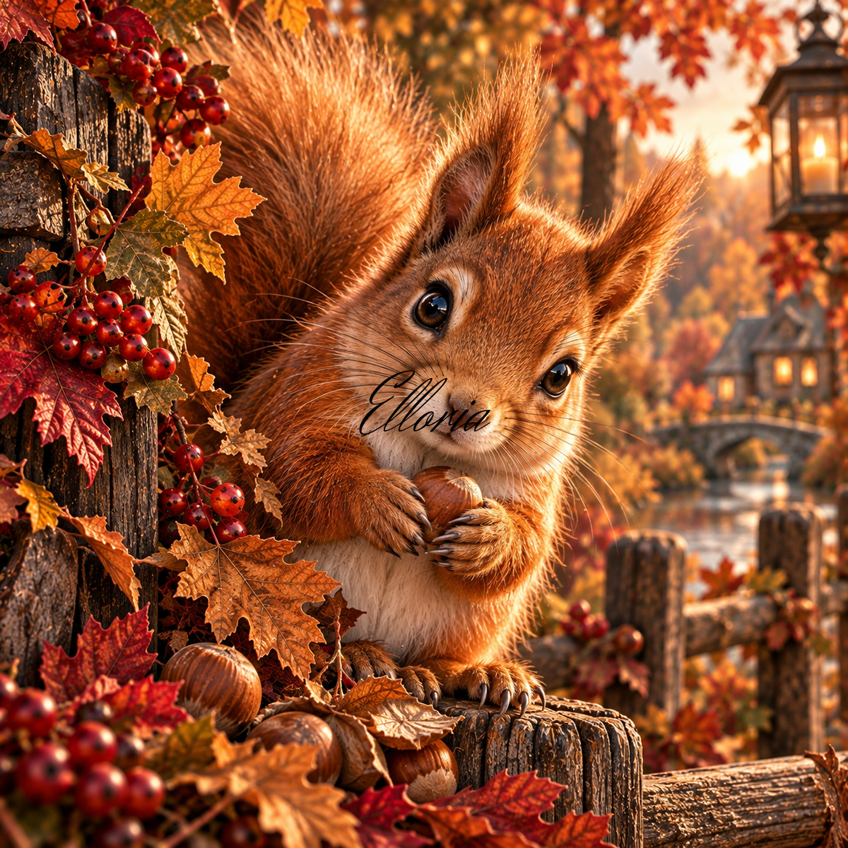 Petit Trésor d’Automne – Diamond Painting Écureuil | Elloria