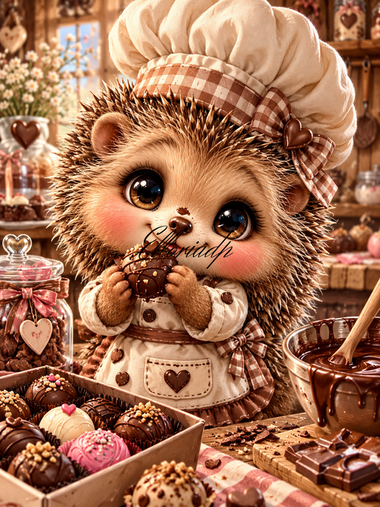 Gaston le petit chocolatier – Diamond Painting hérisson | Elloria