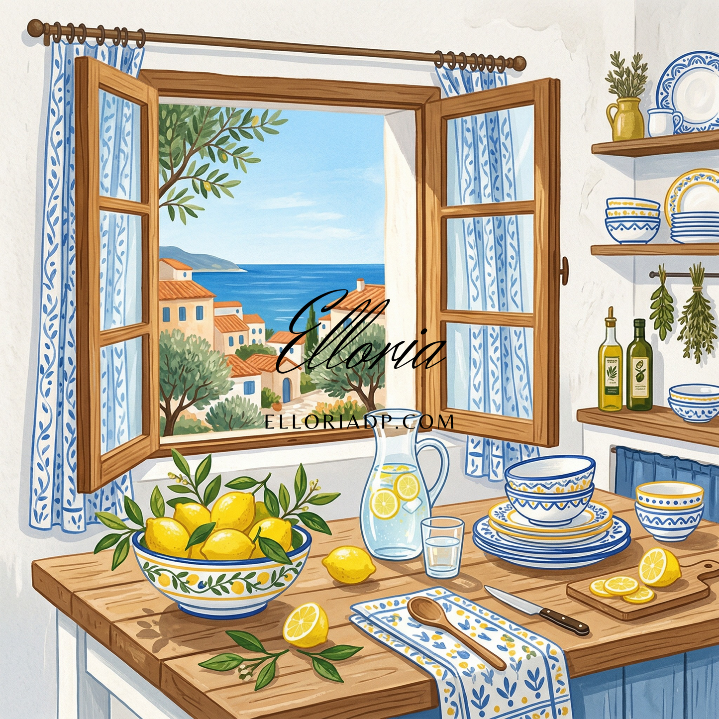 Diamond Painting Cuisine Méditerranéenne & Citrons – Soleil d’Été | Elloria