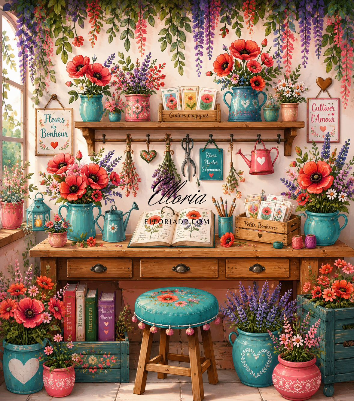 L’Atelier des Fleurs du Bonheur – Diamond Painting Cottage Fleuri | Elloria
