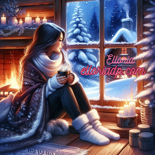 ✨ Diamond Painting – Élodie au Chalet d’Hiver ✨