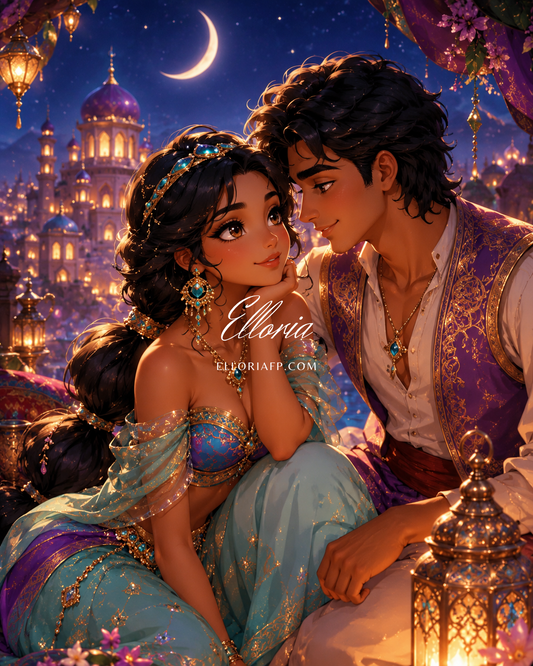 Sous les Étoiles d’Azur – Diamond Painting Romance Orientale | Elloria