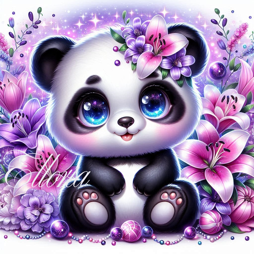 Diamond Painting – Panda Féérique aux Fleurs